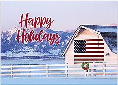 Patriotic Barn Holiday Card H9166D-A